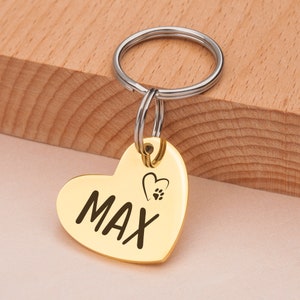 Cat Tag Personalized - Pet Tags Cat - Cat Id Tag - Custom Cat Name Tag - Cat Collar Tag Cat Tag Heart - Pet Tags for Puppy