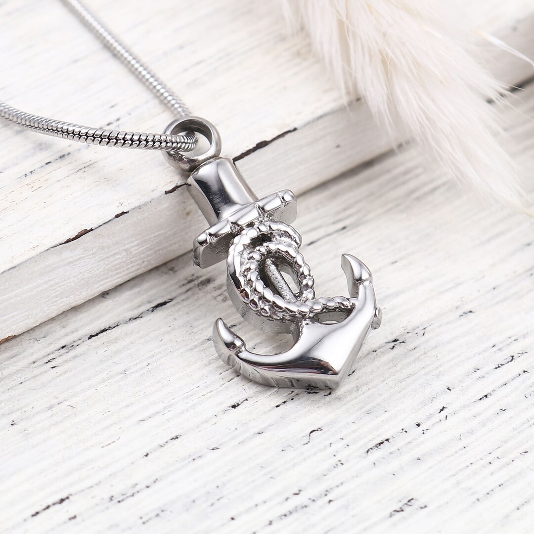 Anchor Cremation Jewelry Urn Necklace Personalized Memorial