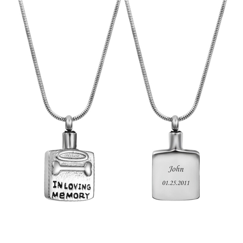 Dog Memorial Necklace loss of Dog Pet Cremation Jewelry Personalized Dog Cremation Jewelry for Ashes Dog Urn necklace Pet Loss