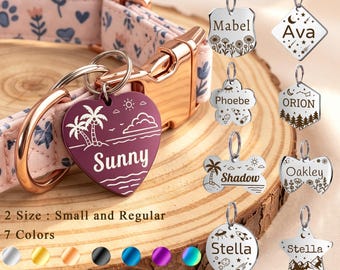 Engraved Dog Tag - Dog Name Tag Cat Name Tag - Pet Tag Personalized - 2 Sided Dog Tag - Custom Collar Tag for Pet - Outdoor Themes Dog Tag