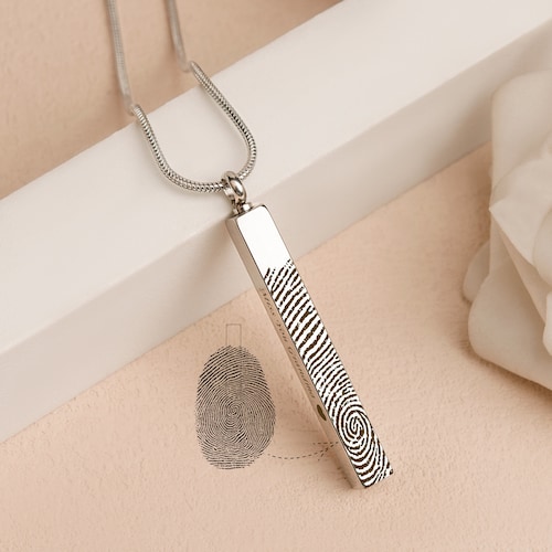 Fingerprint Cremation Urn Necklace Personalized Heart Etsy
