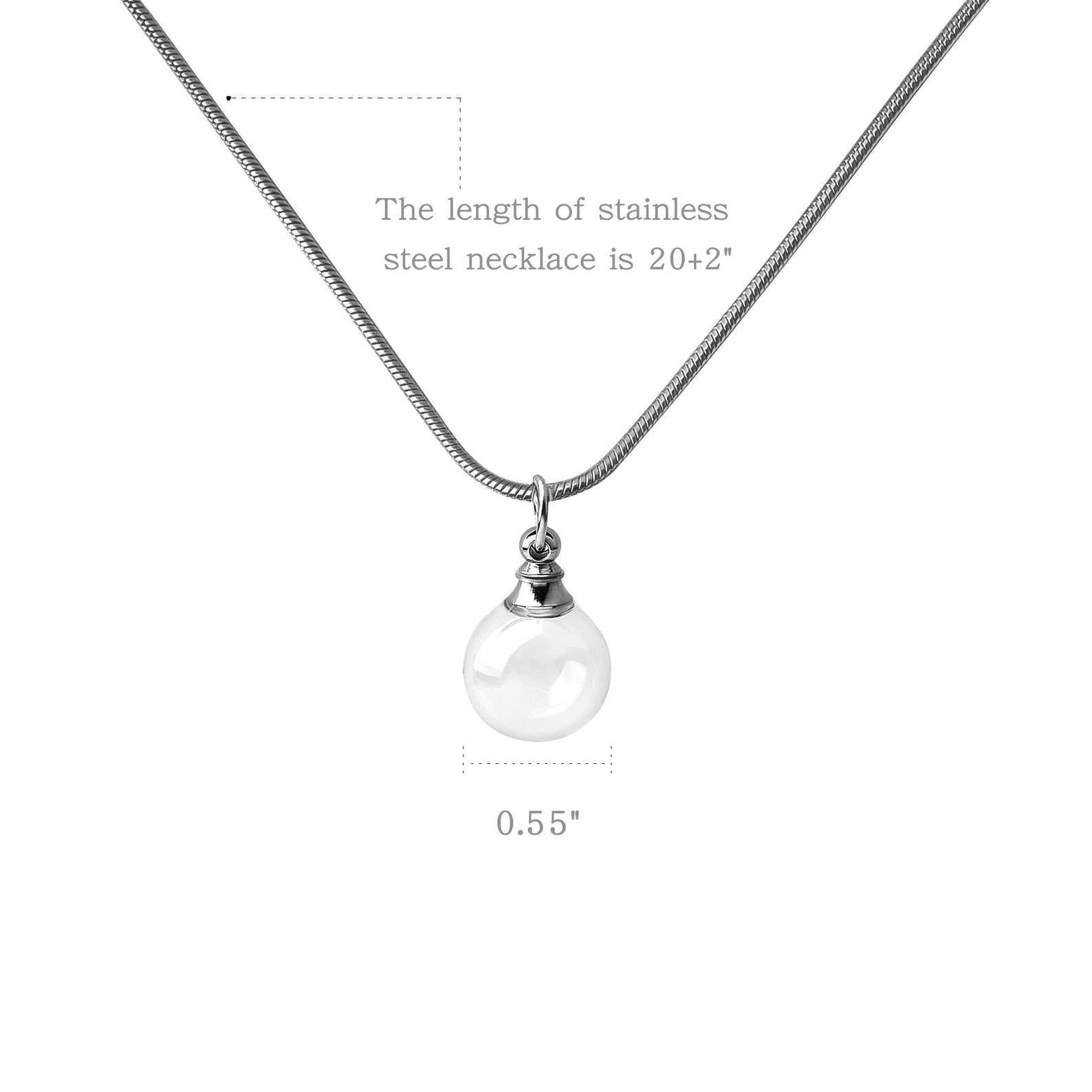 Cremation Jewelry Glass Urn Necklace Glass Ball Keepsake Etsy