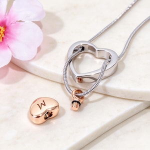 Mom Cremation Jewelry - Personalized Floating Heart Urn Necklace for Human Ashes - Urn Pendant Necklace for Mom - Memorial Keepsake Ashes