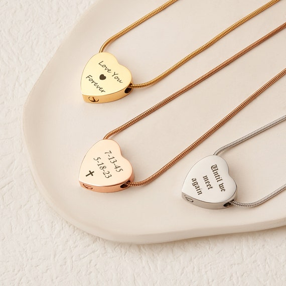 Personalized Heart Cremation Jewelry Urn Necklace for Human and