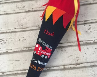 School cone candy cone fire brigade made of fabric including cardboard blank 70 cm ST7093