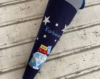 School cone sugar cone VW Bulli made of fabric including cardboard blank 70 cm ST7013