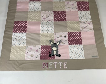 Couverture bébé/couverture rampante *Patchwork âne* KRD3020