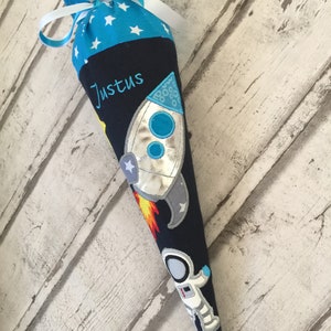 Mochila escolar para hermanos, bolsa de azúcar, cohete, astronauta espacial, de tela, incluye cartón en blanco, 35 cm ST7025