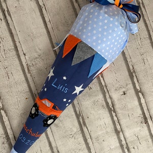 Mochila escolar de tela monster truck incl. cartón en blanco 70 cm ST7108