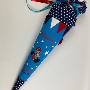 Cono escolar XL tela super Mario incl. cartón en blanco 85 cm NUEVO1901