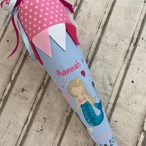 Cono escolar sirena tela brillo 70 cm cartón en blanco ST7063