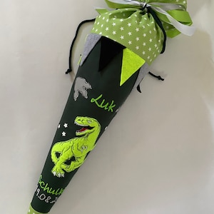 Mochila escolar XL de tela de dinosaurio incl. cartón en blanco 85 cm ST7053
