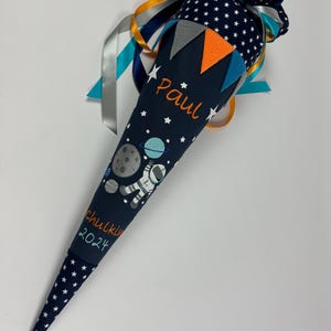 Mochila escolar XL de tela espacio/astronauta y planetas cartón en blanco 85 cm NEW0000