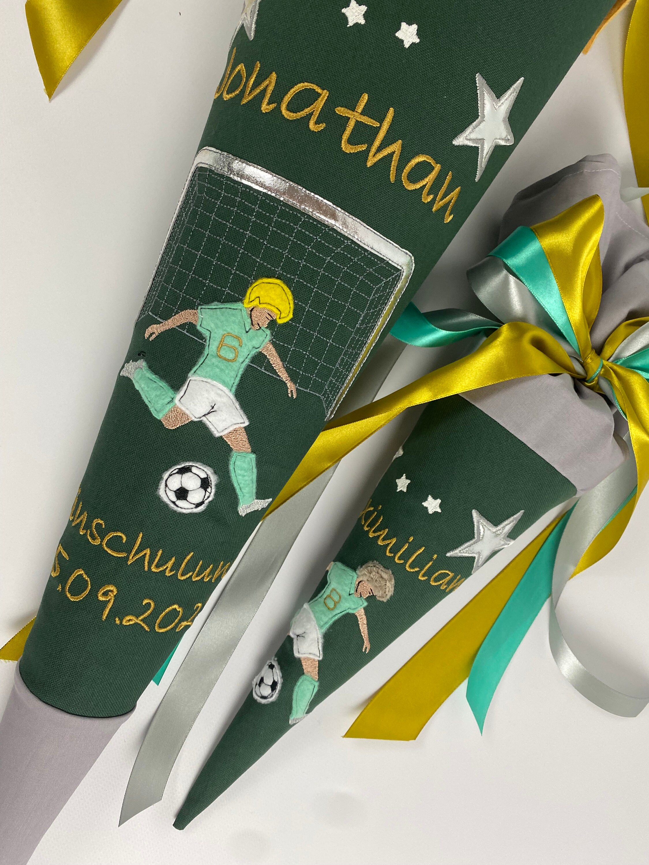 Schultüte Fußball Design – 50 Cm, Rund, Mit Tüllabschluss & Personalisierbar
