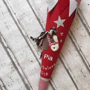 Mochila escolar XL bolsa de azúcar caballo de tela con purpurina incluido cartón en blanco 85 cm ST7147