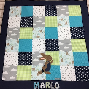 Baby blanket/playmat *Patchwork Schnuffelhase* KRD3016