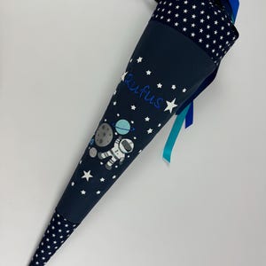 Mochila escolar XL de tela espacio/astronauta y planetas cartón en blanco 85 cm NEW0000