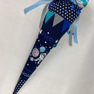 Mochila escolar XL de tela espacio/astronauta y planetas cartón en blanco 85 cm NUEVO1901