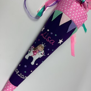 Mochila escolar sugar bag princesa / unicornio de tela con purpurina incluido cartón en blanco 85 cm NUEVO1994