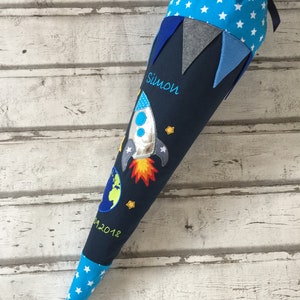 Mochila escolar bolsa de azúcar cohete y astronauta espacial de tela con cartón en blanco 70 cm ST7116