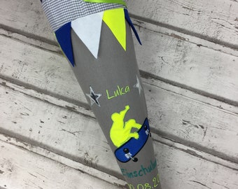 XL Schultüte Zuckertüte Skateboard aus Stoff inkl. Papprohling 85 cm ST7132