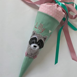 Mochila escolar para hermanos, bolsa de azúcar, mapache, hecha de tela, incluye cartón en blanco ST7126