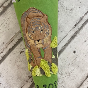 Mochila escolar bolsa de azúcar tigre de tela con cartón en blanco 70 cm ST7117