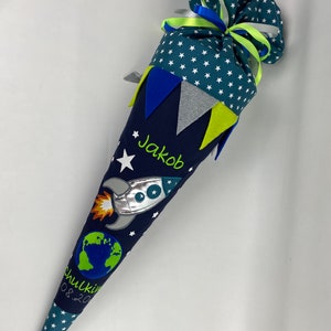 Mochila escolar bolsa de azúcar cohete espacial de tela con cartón en blanco 70 cm ST7085