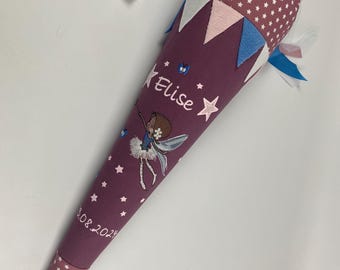 Schoolkegelfee van stof inclusief karton blanco 70 cm ST000
