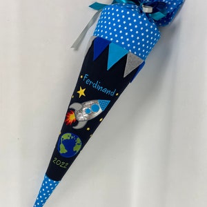 Mochila escolar XL cohete y tierra de tela con cartón en blanco 85 cm ST7050
