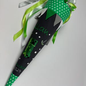 Cono escolar Minecraft Creeper tela incl. cartón en blanco 70 cm ST000