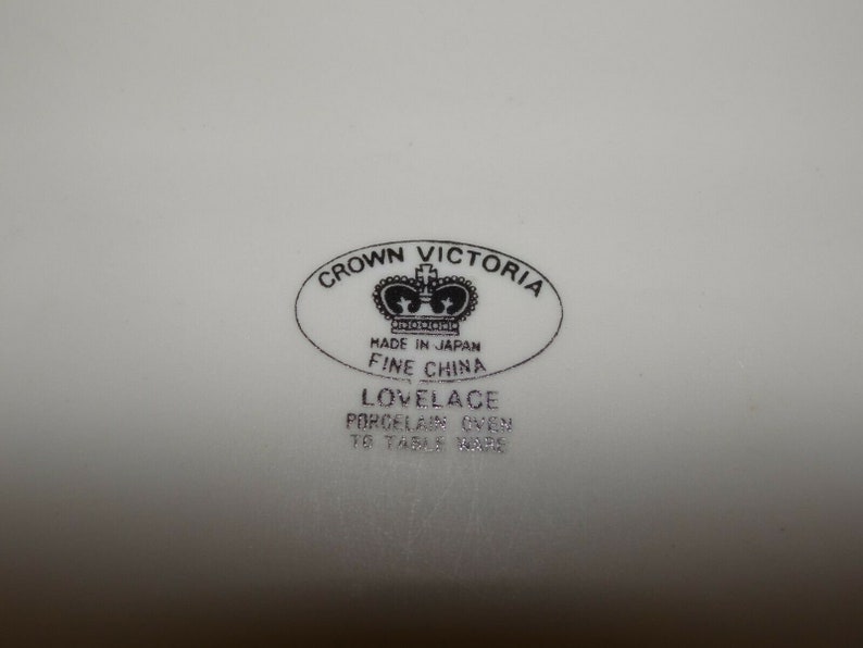 White with white design Au Gratin 2 available Silver trim Crown Victoria Lovelace China