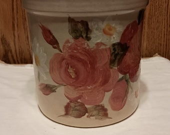 Robinson Ransbottom 2QT High Jar Pink Flower Pattern