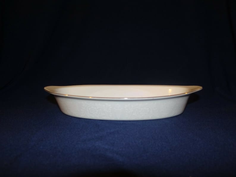 White with white design Au Gratin 2 available Silver trim Crown Victoria Lovelace China