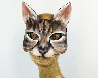 Handmade Realistic Cat Mask: Masquerade Costume, Adult/Teen