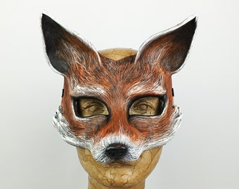 Beautiful realistic resin fox mask. Red fox masquerade mask, perfect for animal costume party, Halloween, or woodland wedding. Made to order