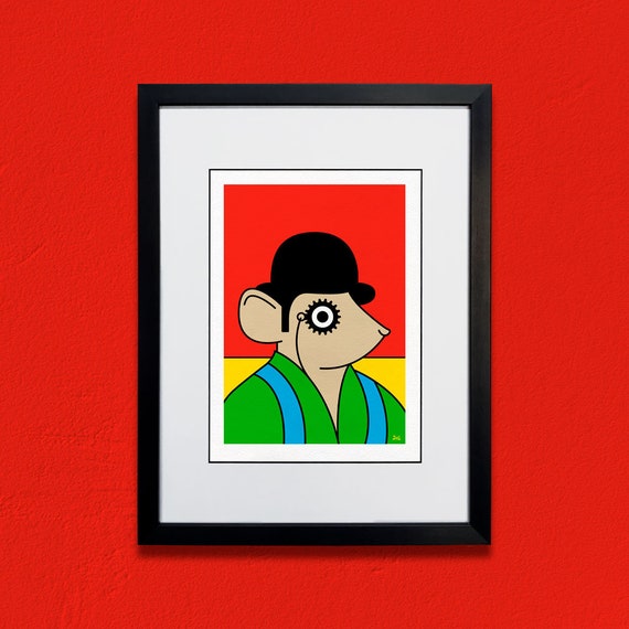 Clockwork Orange Mouse Contemporary And Fun Graphic Art Etsy
