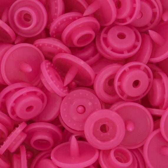 B47 - Neon Pink 200 KAM Size 20 T5 Resin Plastic Snaps Buttons for Baby Bib Cloth Diaper