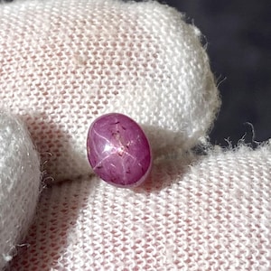 2 Cts Natural Six Rare Red Star Ruby Cabochon Gemstone Red Star Ruby Oval Shape Size 7x6x5 mm for Jewelry Making Gemstone