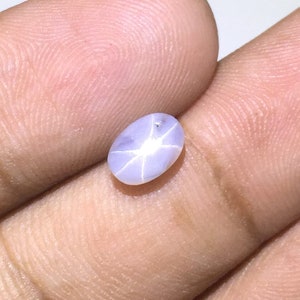 1.95 Cts Ceylon Star Sapphire Cabochon Gemstone With 6 Rare Star Oval Shape Natural Gemstone Size 7.5x5.5 x 4 mm