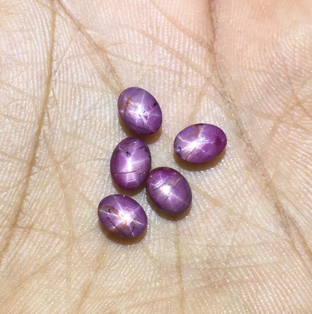 9.2 Cts 100% Natural Red Star Ruby Cabochon Gemstone Size 7 X 5 Mm Oval ...