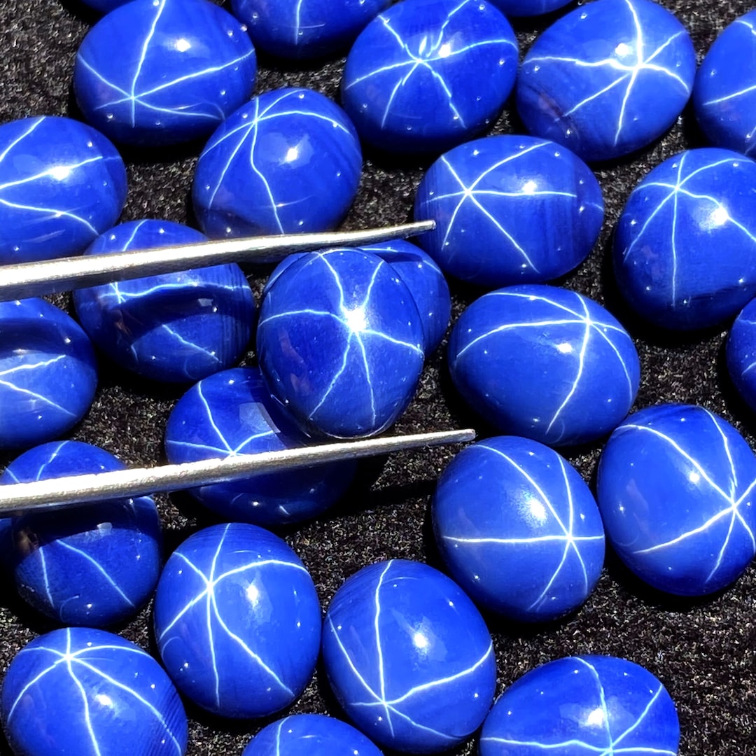 Gorgeous Royal Blue 6 Ray Star Blue Star Sapphire Cabochon Gemstone ...