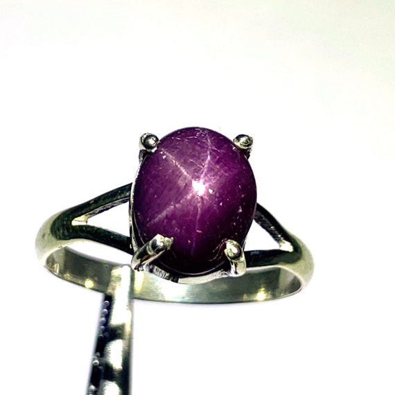Natural Star Ruby in 925 Sterling Silver Ring Oval Shape - Etsy
