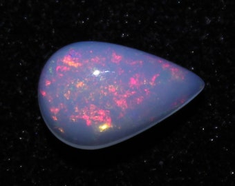 2.6 Cts Natural Ethiopian Welo Opal Red Fire Cabochon Gemstone Size 13x8.5x6 mm Pear Shape A+++ Opal Stone for Jewelry Making Gemstone