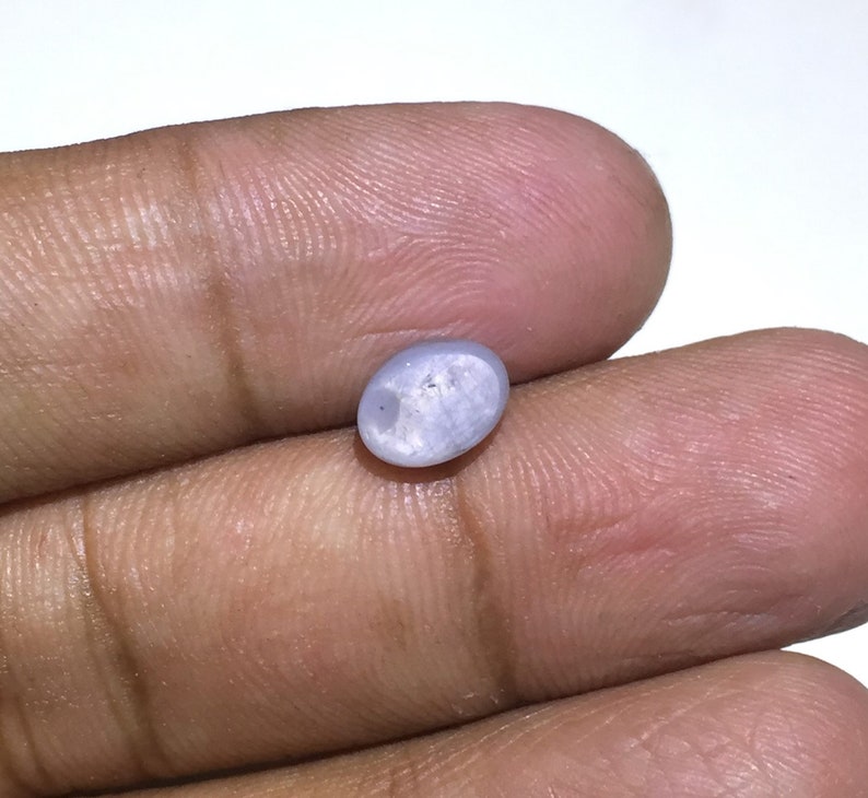 2.7 Cts Natural Star Sapphire Cabochon With 6 Rare Star Oval Shape Gemstone Size 8x6.5x4.5 mm