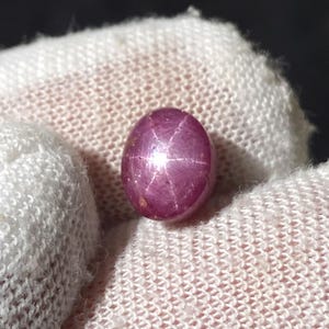 3.8 Cts Natural Six Rare Red Star Ruby Cabochon Gemstone AA+++ Red Star Ruby Oval Shape Size 9x8x5 mm for Jewelry Making Gemstone