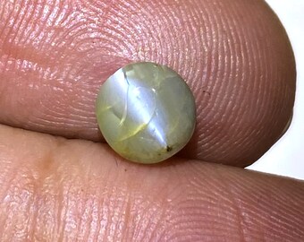 1.45 Cts Natural Cat's Eye Cabochon Gemstone Round Shape Size 6.5x3.5 mm A+++ Cat's Eye Stone for Jewelry Making Gemstone Wholesale Price