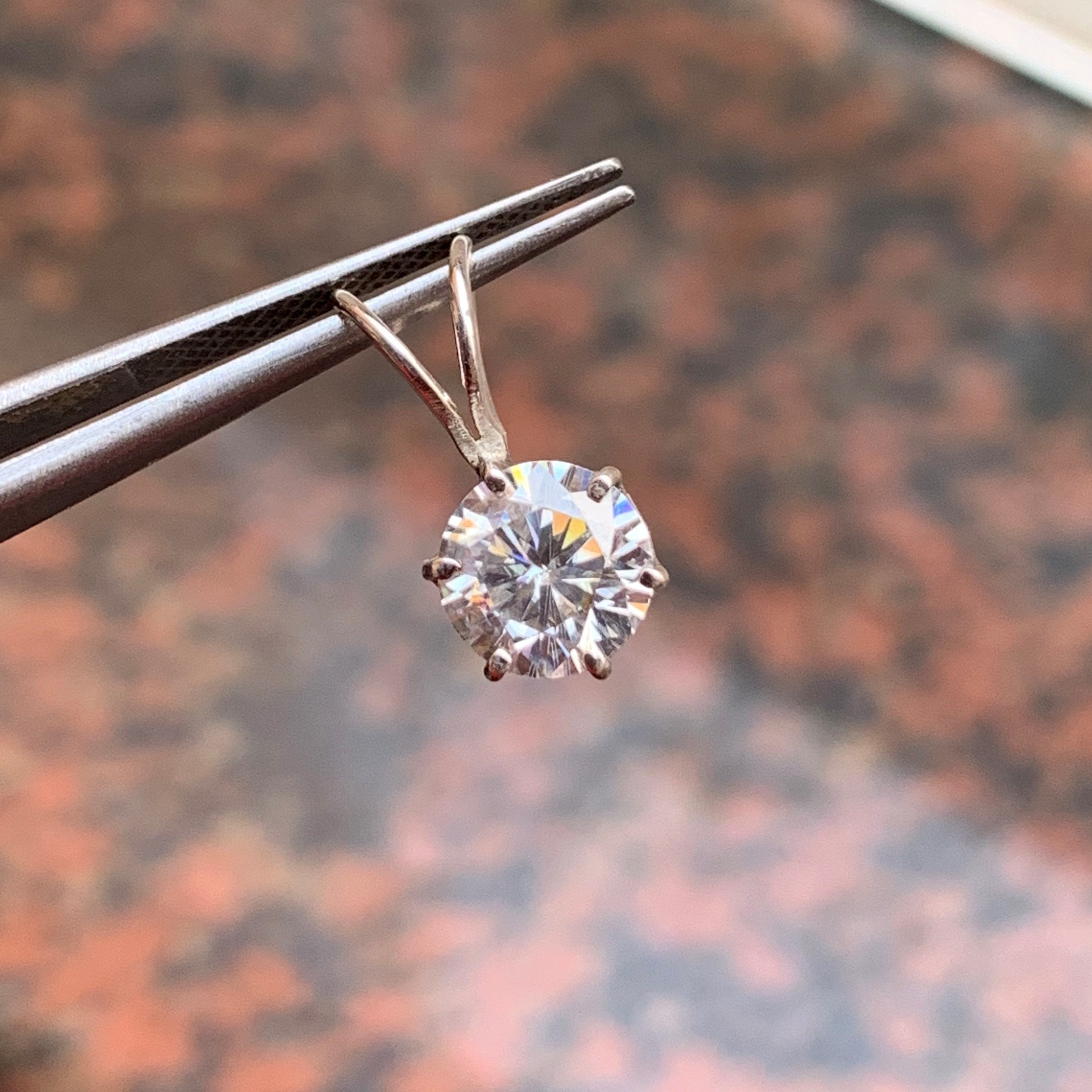 925 Sterling Silver Moissanite Pendant Genuine Moissanite Etsy