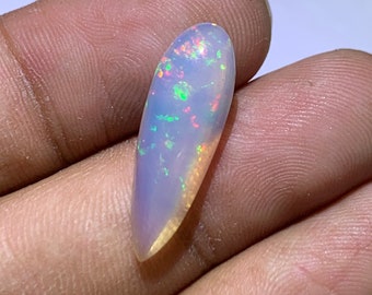 4 Cts Natural Ethiopian Welo Opal Multi Fire Cabochon Gemstone Pear Shape Size 22.5x8x5 mm Top Rare Opal Stone for Jewelry Making Gemstone