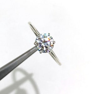 2 Cts Round Cut Moissanite Engagement Ring 925 Solid Sterling Silver Ring Solitaire Moissanite Stone Size 7 x 7 mm Gift Father day Sale Ring